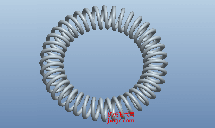 Proe三维建模（3）：环形螺旋弹簧