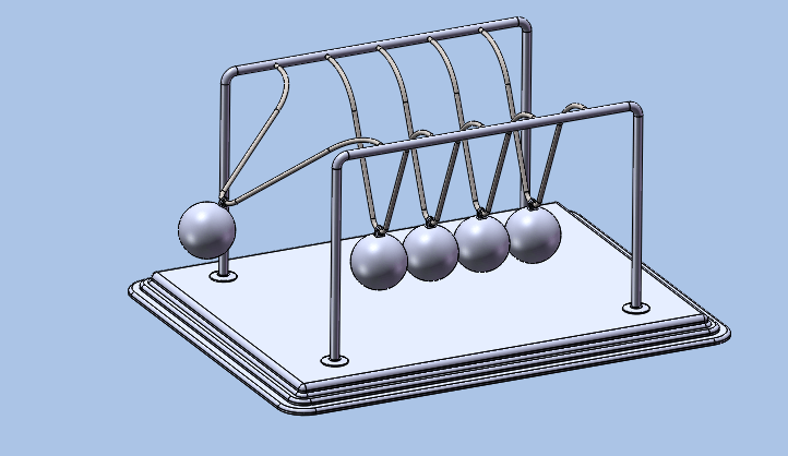 SolidWorks牛顿摆仿真分析