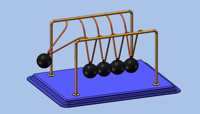 SolidWorks牛顿摆仿真分析