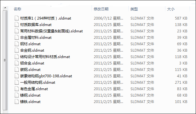 SolidWorks常用材质库下载