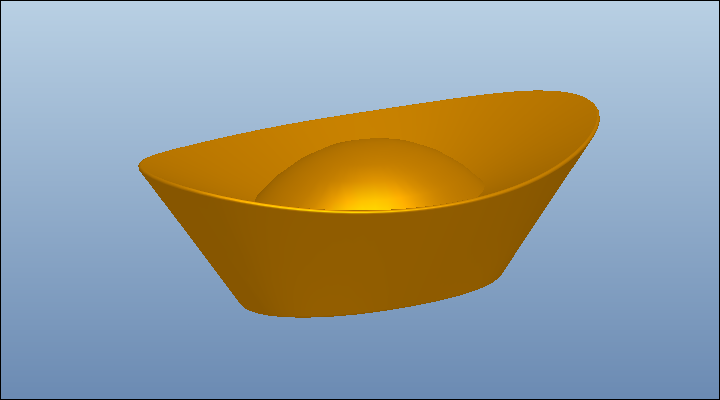 Proe曲面建模（28）：一步创建金元宝
