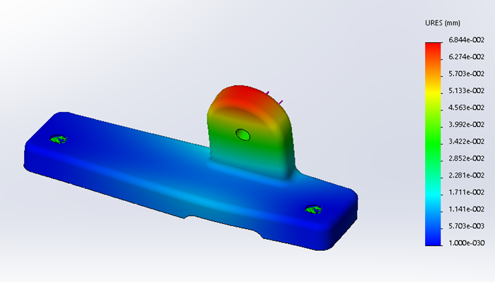 SolidWorks Simulation 有限元分析实例练习（7）：支架受力分析