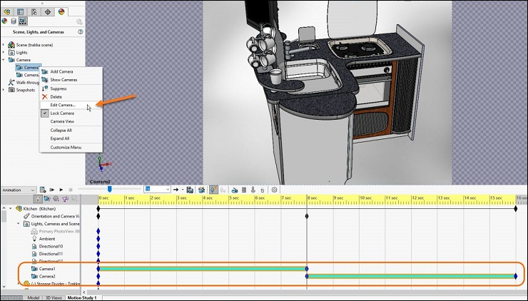 SolidWorks动画教程（15）：切换动画相机