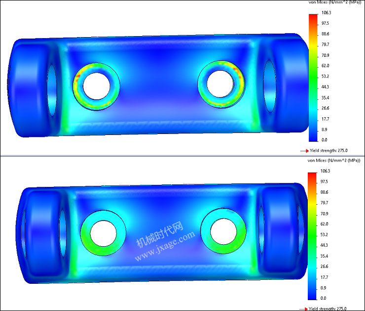 SolidWorks Simulation 有限元分析实例练习（31）:螺栓的分布式耦合如何使用？