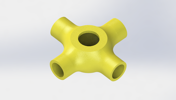 SolidWorks建模练习（46）：四通法兰
