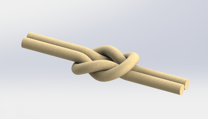 SolidWorks建模练习（54）：打结的绳子