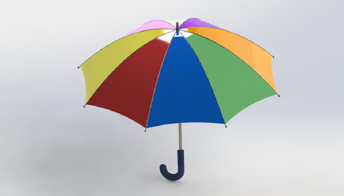 SolidWorks建模练习（95）：彩色雨伞