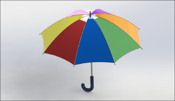 SolidWorks建模练习（95）：彩色雨伞