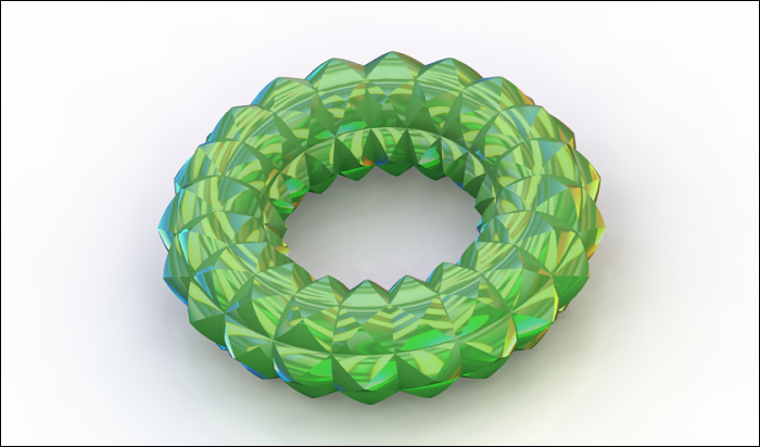SolidWorks建模练习（102）：带棱锥的圆环