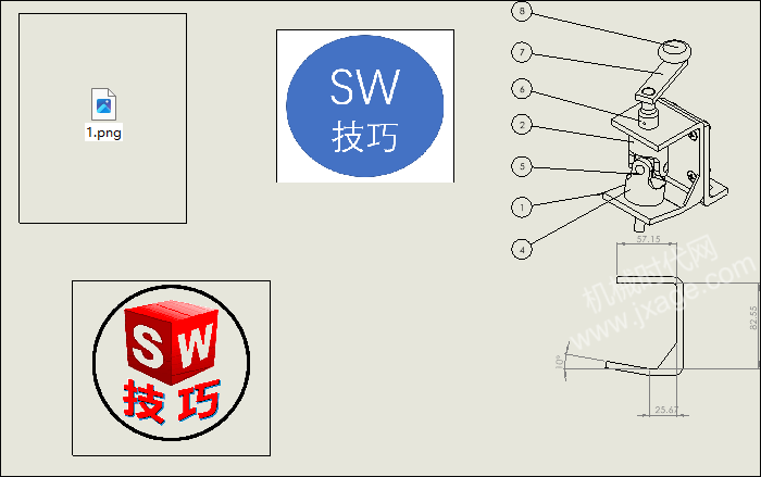 SOLIDWORKS工程图如何插入图片？